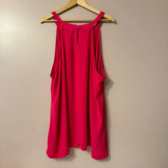 Torrid Georgette Pleated Goddess Neck Tank Pink Women Size 5X - Picture 7 of 8